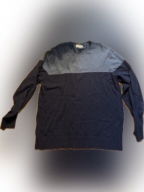 Goodfellow & Co Two-Tone Navy and Heather Gray Crewneck Sweater